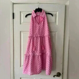 THML pink halter dress. Size small.